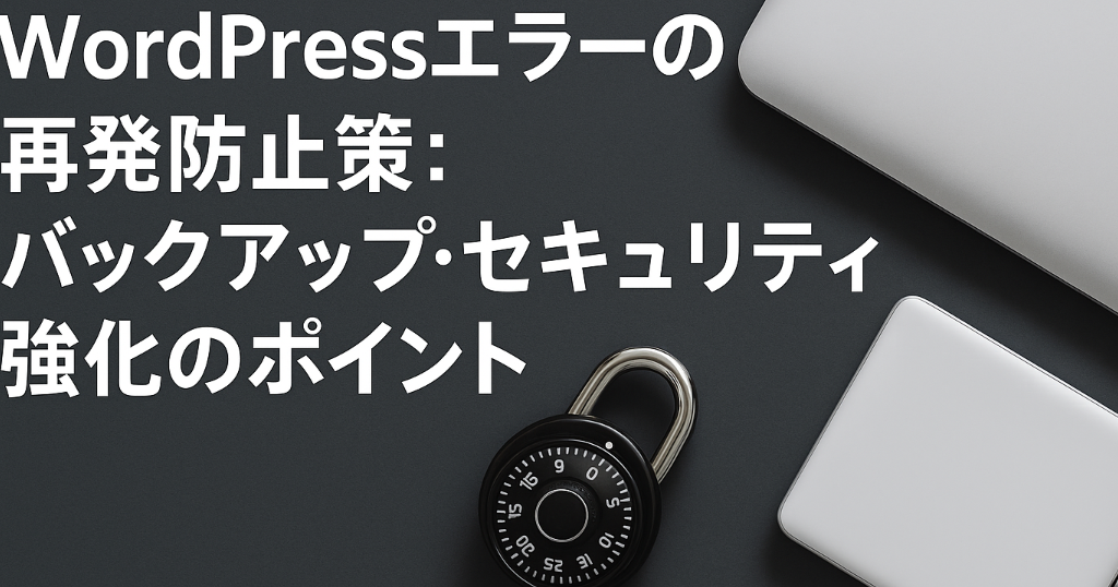 WordPressエラーを再発させないためのバックアップとセキュリティ強化を示すイメージ写真