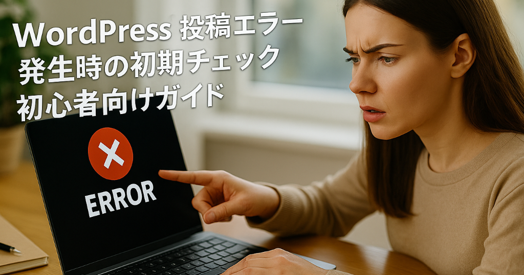 WordPress投稿エラー発生時の初期チェックを説明する初心者向けガイドのイメージ写真
