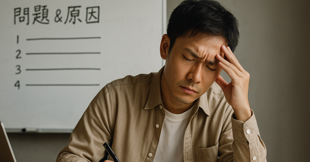 SEOにおけるインデックス未登録の主な原因を考える担当者のイメー