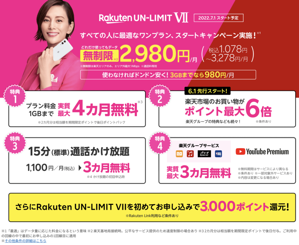 楽天モバイル_Rakuten UN-LIMIT VII